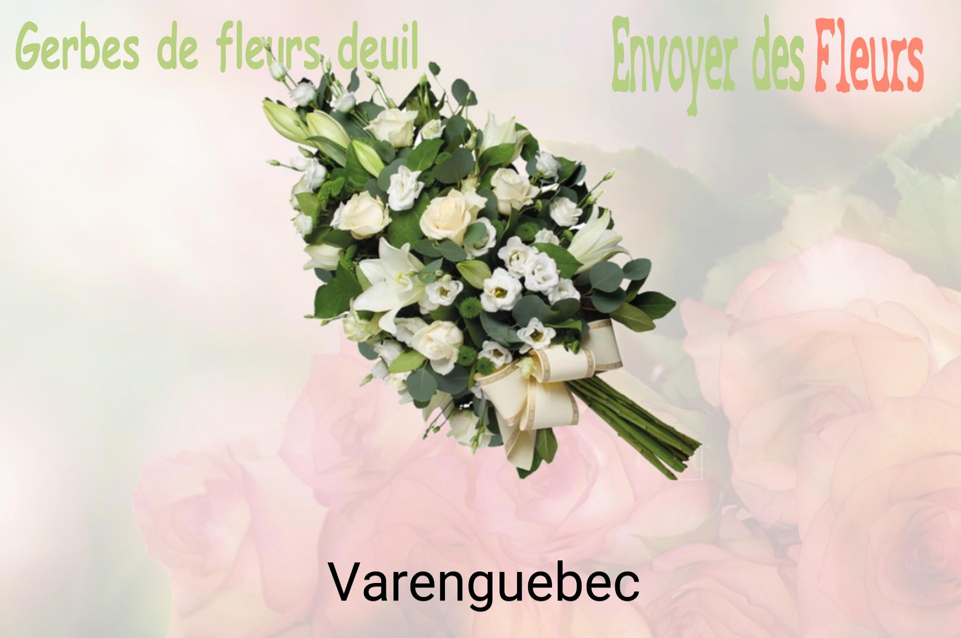 Gerbe de fleurs de deuil livrée à Varenguebec